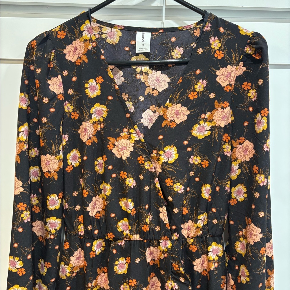 Abound Black Floral Dress